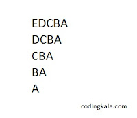 Inverted Pyramid pattern using alphabets in C programming