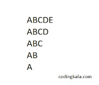 Inverted Pyramid pattern using alphabets in C programming