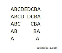 Inverted Pyramid pattern using alphabets in C programming