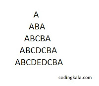 Pyramid pattern using alphabets in C programming