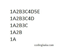 Inverted Pyramid pattern using alphabets in C programming