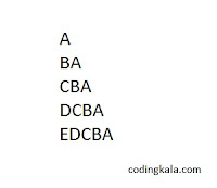 Pyramid or triangle pattern using alphabets in C programming