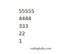 Inverted pyramid pattern of numbers in C programming