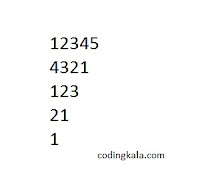 Inverted pyramid pattern of numbers in C programming