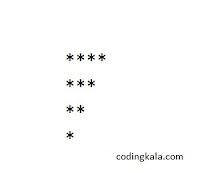 Inverted half pyramid pattern in C programming language using stars